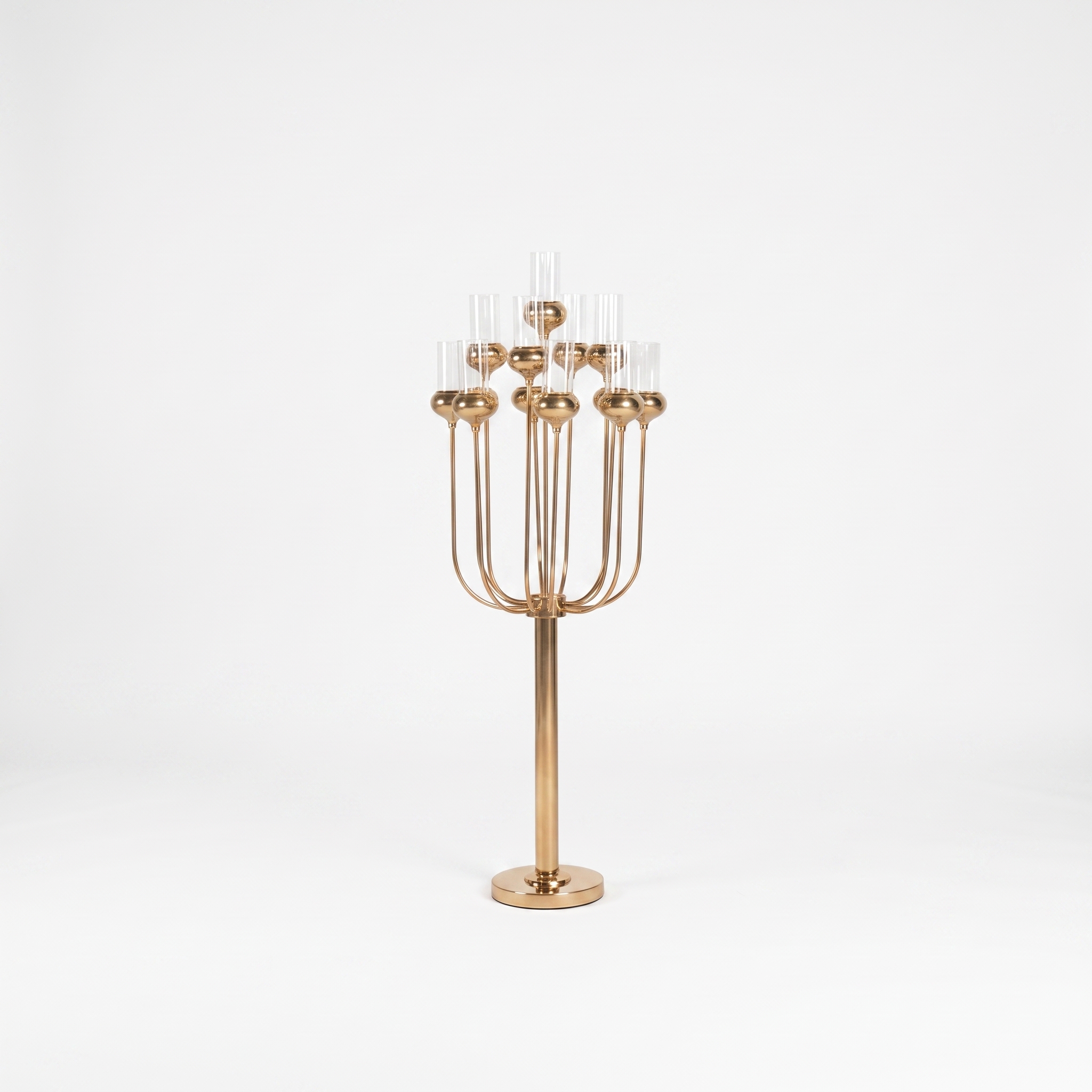 Gold Candelabra with Glass Candle Holders