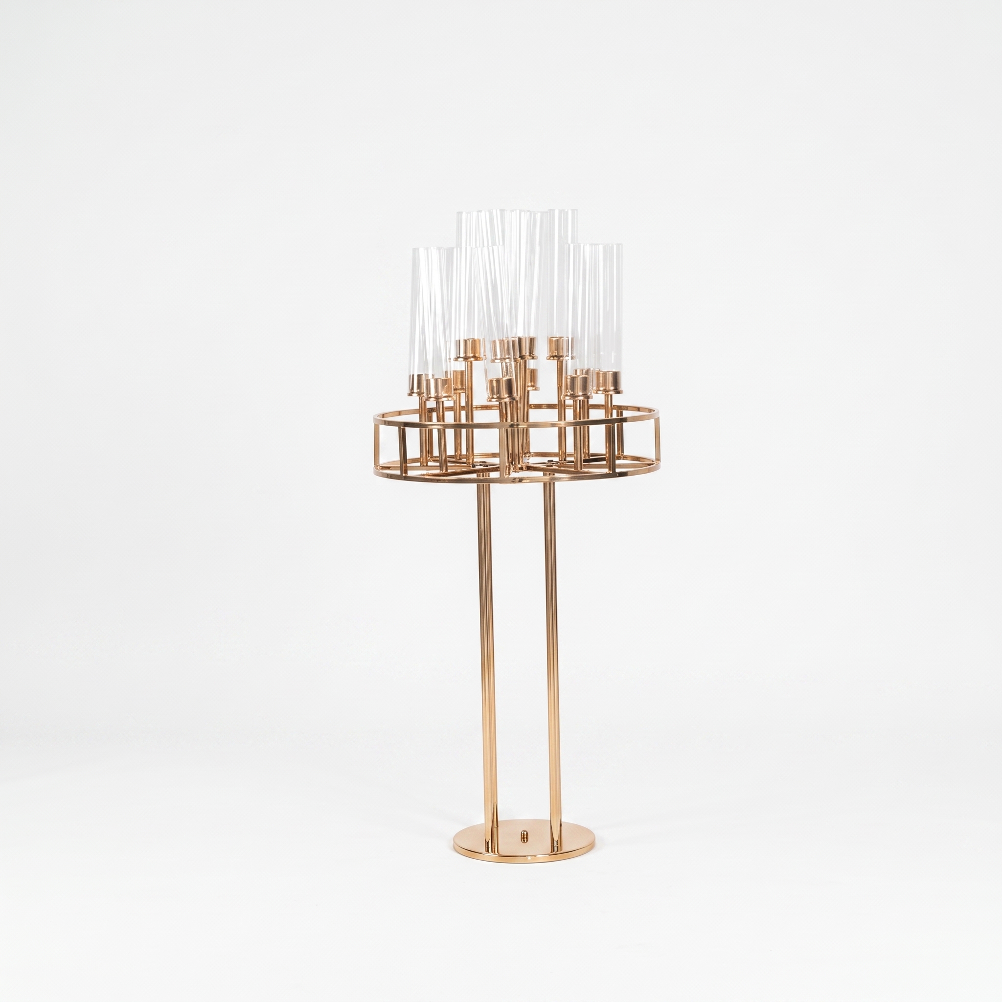 Gold Candelabra with Glass Tubes