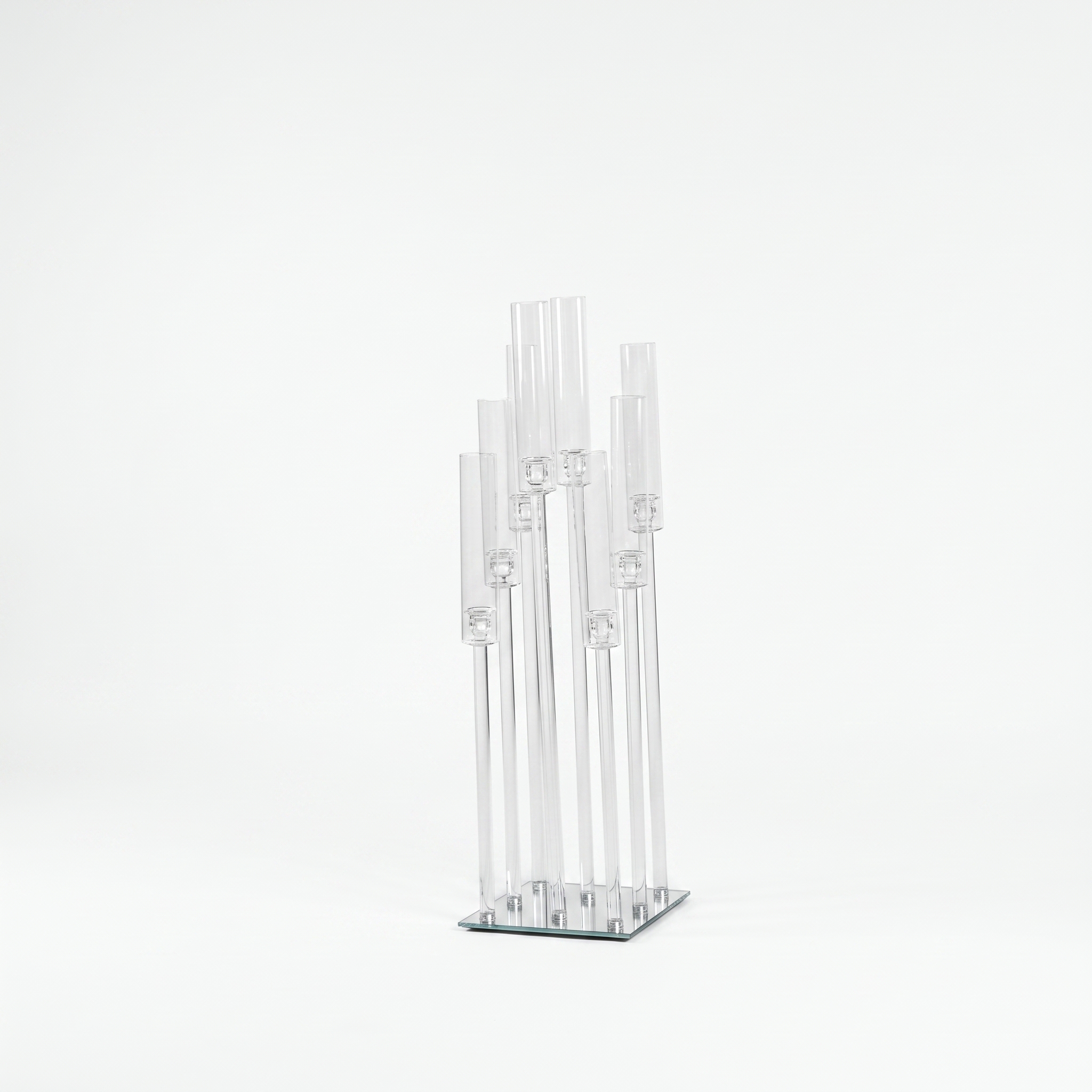 Tiered Glass Tube Candelabra